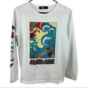 🌸 Aloha Fashion | Women's White Aloha Hawaii Long Sleeve Graphic T-Shirt